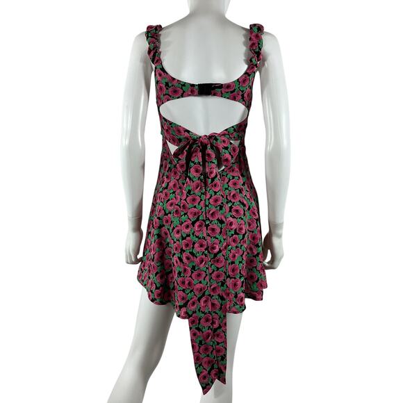 For Love & Lemons 'Giulia' Pink Viscose Mini Dress Size S - Picture 3 of 4